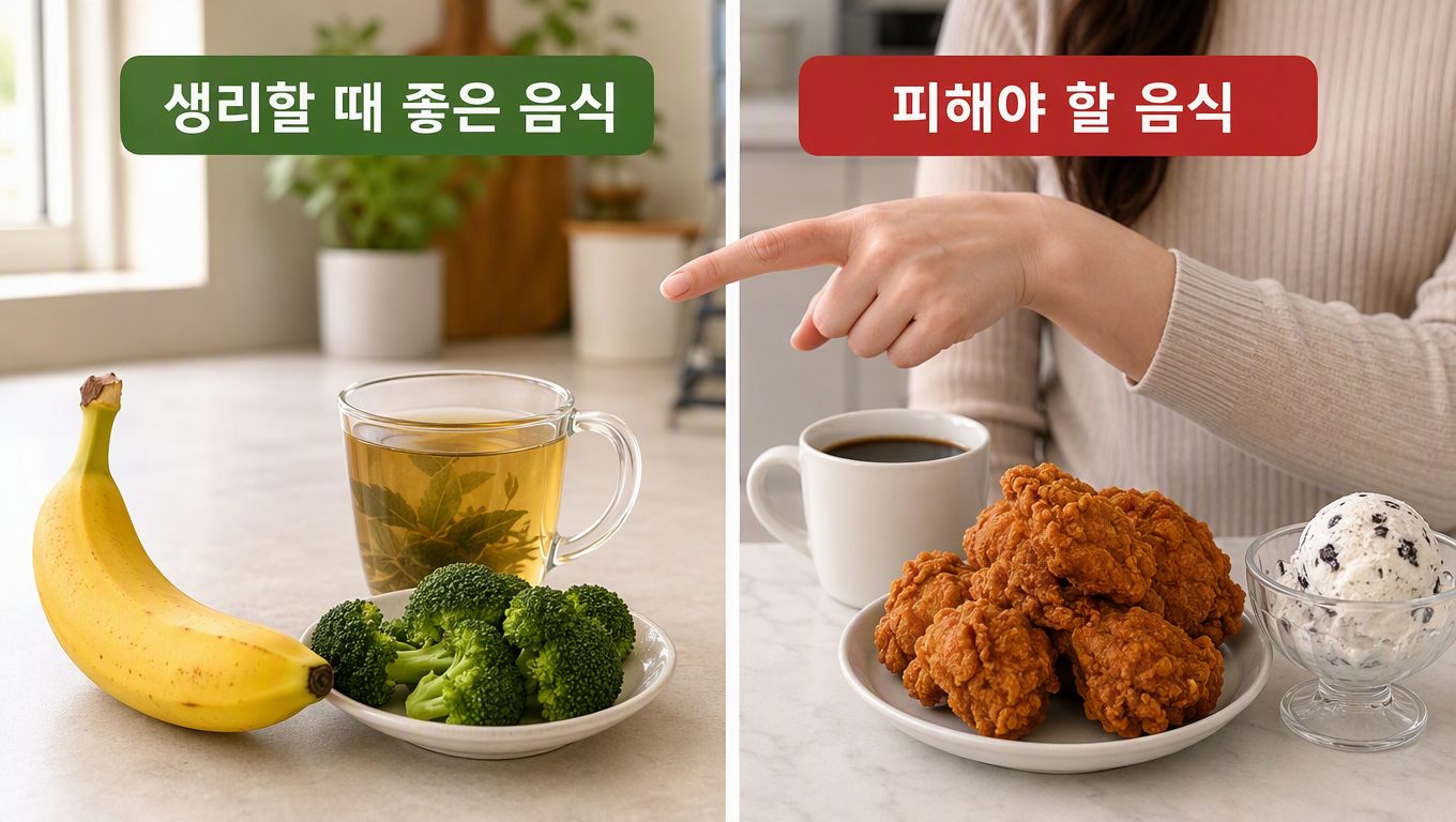 생리할때 먹으면 좋은 음식과 피해야 할 음식