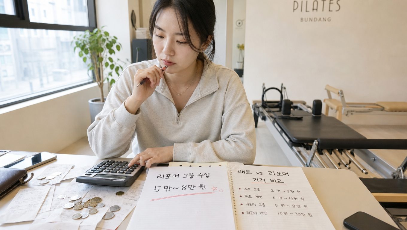 리포머 필라테스 그룹 수업 분당 가격